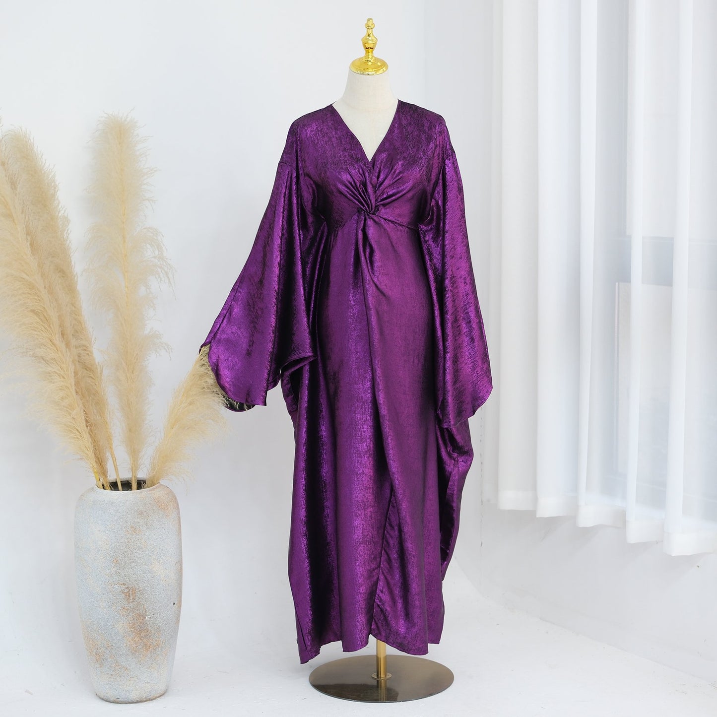 Wholesale Loriya Abaya 2025 African Clothing Abaya Muslim Women Shiny Polyester Midi Skirt Plus Size Women's Clothing