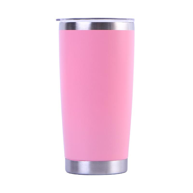 Custom Logo Double Wall 18/8 Stainless Steel 20 Oz Tumbler Travel Mug 20 Oz Powder Coated Coffee Mug Tumbler With Lid And Straw