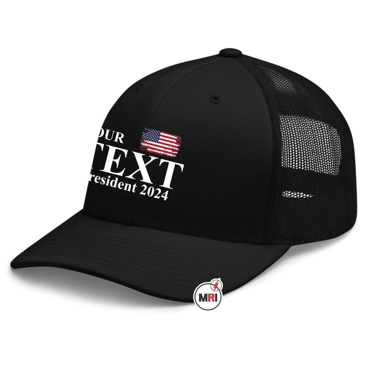 2024 Custom Election Men Baseball Cap 6 Panel Custom Logo And Design Solid Color Waterproof Snapshot Trucker Cap