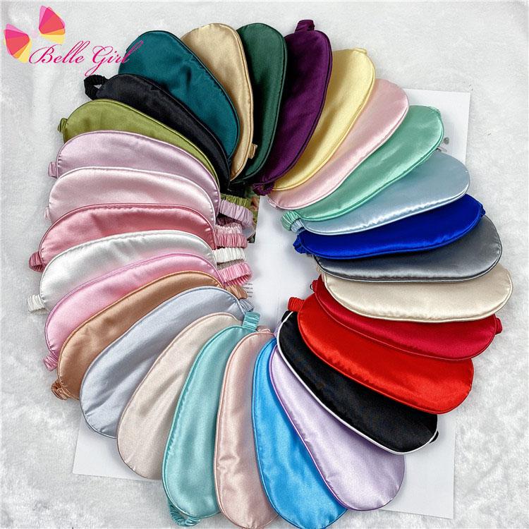 BELLEWORLD Wholesale Hot Sale Design Custom Logo Eye Mask Accessories Multi-pin Colorful Silk Satin Night Sleep Eye Mask