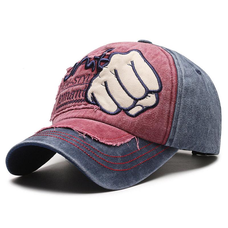 Hot Selling Denim Baseball Cap Men's Trendy Women's Korean Style Washed Old Cave Letter Tear Duckbill Cap Spring And Summer Sun Hat