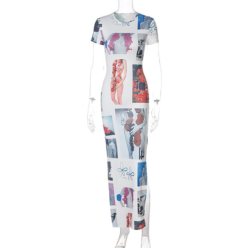 2023 Hot Sale Short Sleeve Dress Ladies Elegant