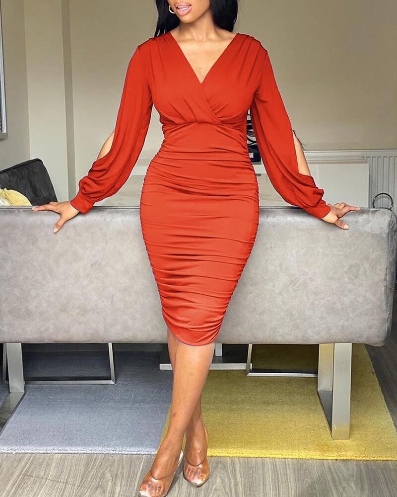 Multi Size Custom Hip Fit Dress Xs S M L Xl 2xl 3xl Long Dress Women Office Long Sleeve Dress