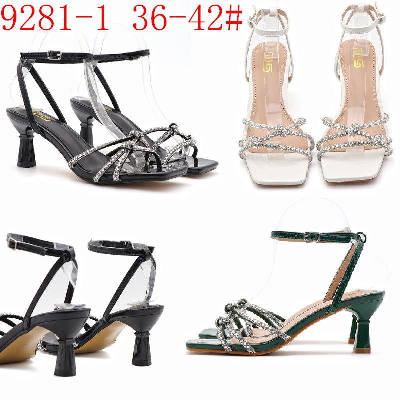 Custom Women's Stiletto High Heels Rhinestone Temperament Cross Strap High Heels Shiny Fashion Sandals