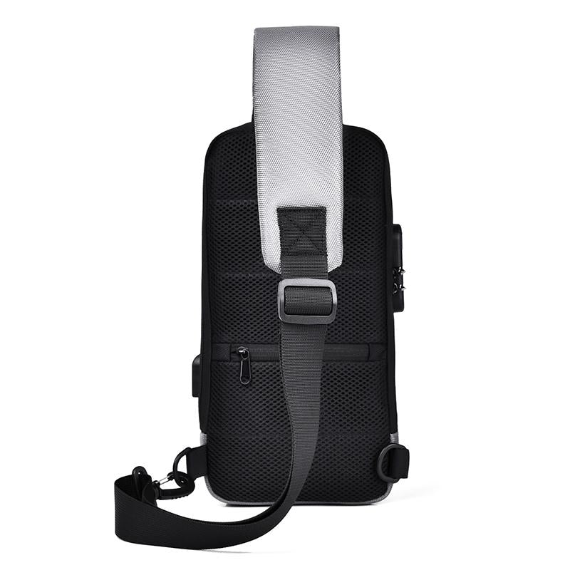 Anti-theft Men's Chest Bag Good Shape Beautiful Waterproof USB Rechargeable Crossbody Bag