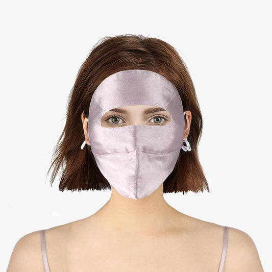 Wholesale Summer Sunscreen 19mm UV Mask 100% Mulberry Silk Sunscreen Veil Breathable Full Mask