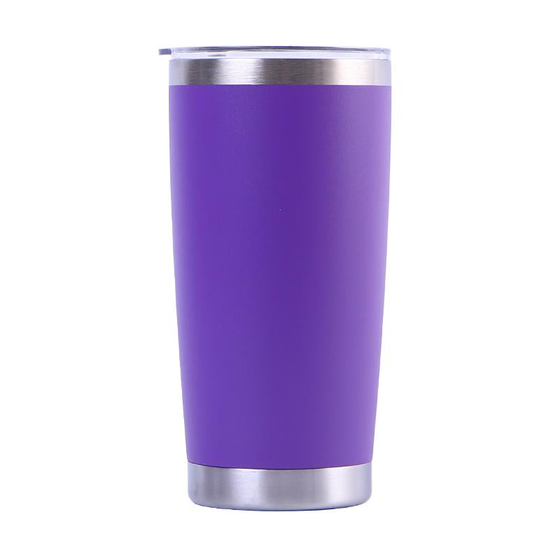 Custom Logo 20 Oz Powder Coated Car Cup Tumbler Stainless Steel Double Wall Insulated 20 Oz Travel Coffee Tumbler Cup Mug