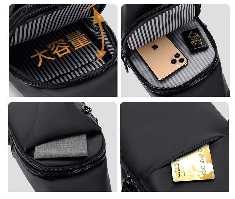 Casual Fashion Multifunctional Chest Bag Shoulder Bag Waterproof Chest Crossbody Bag With USB For Young Men