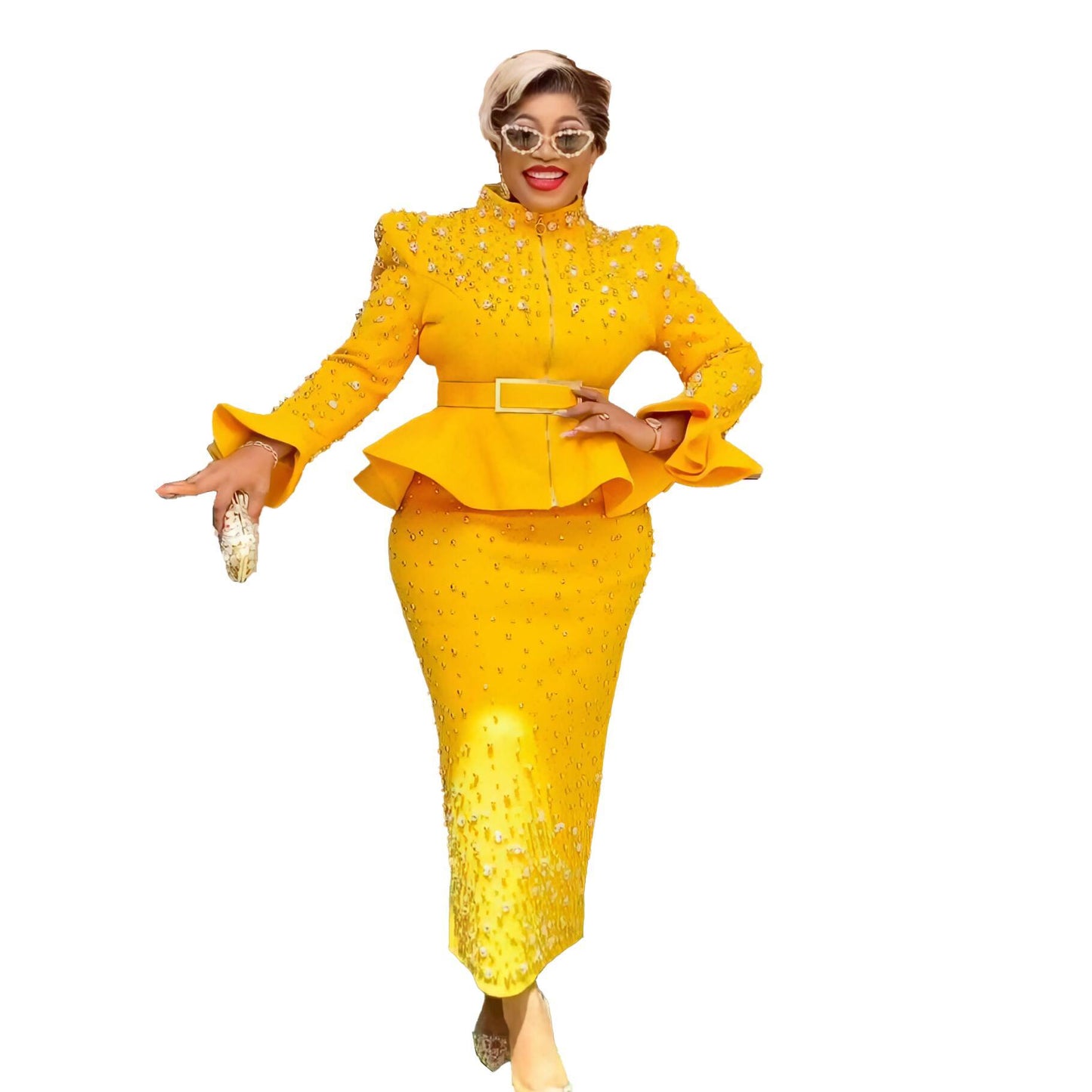 Women Suit Fashion Dress African Rhinestone Turkey African Dress Women Mesh Dress Design Africa For Sale