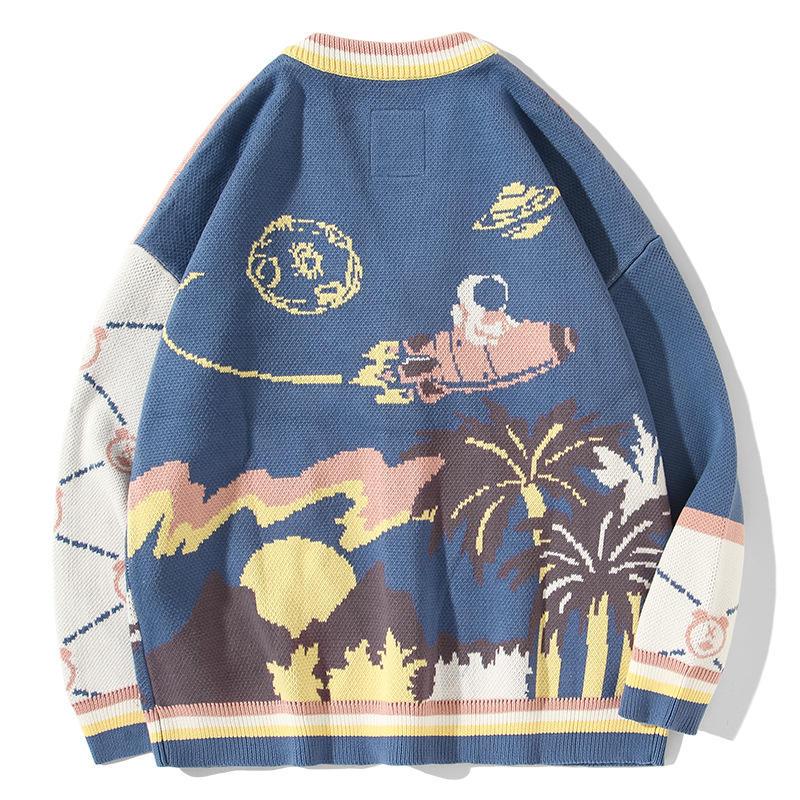 Nanteng Custom Winter Warm Casual Coat Knitted V-Neck Oversized Long Sleeve Wool Knitted Sweater Men's Cardigan Sweater