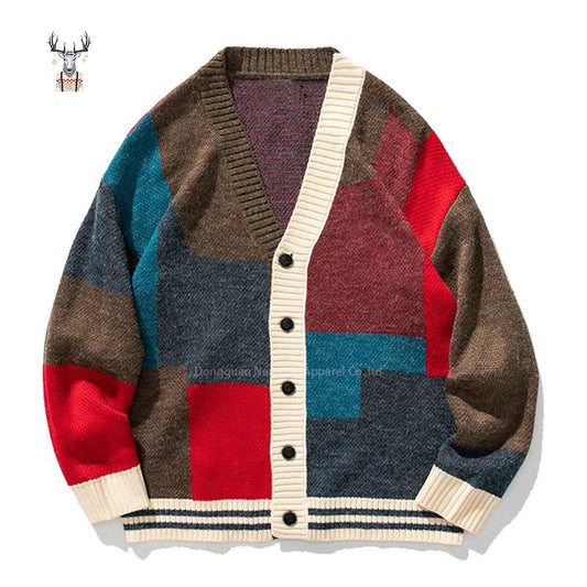 Custom Casual Super Slap Cardigan Knitted V-neck Men's Knitted Wool Sweater Overall Promotion Winter Knitted Men's Cardigan Sweater
