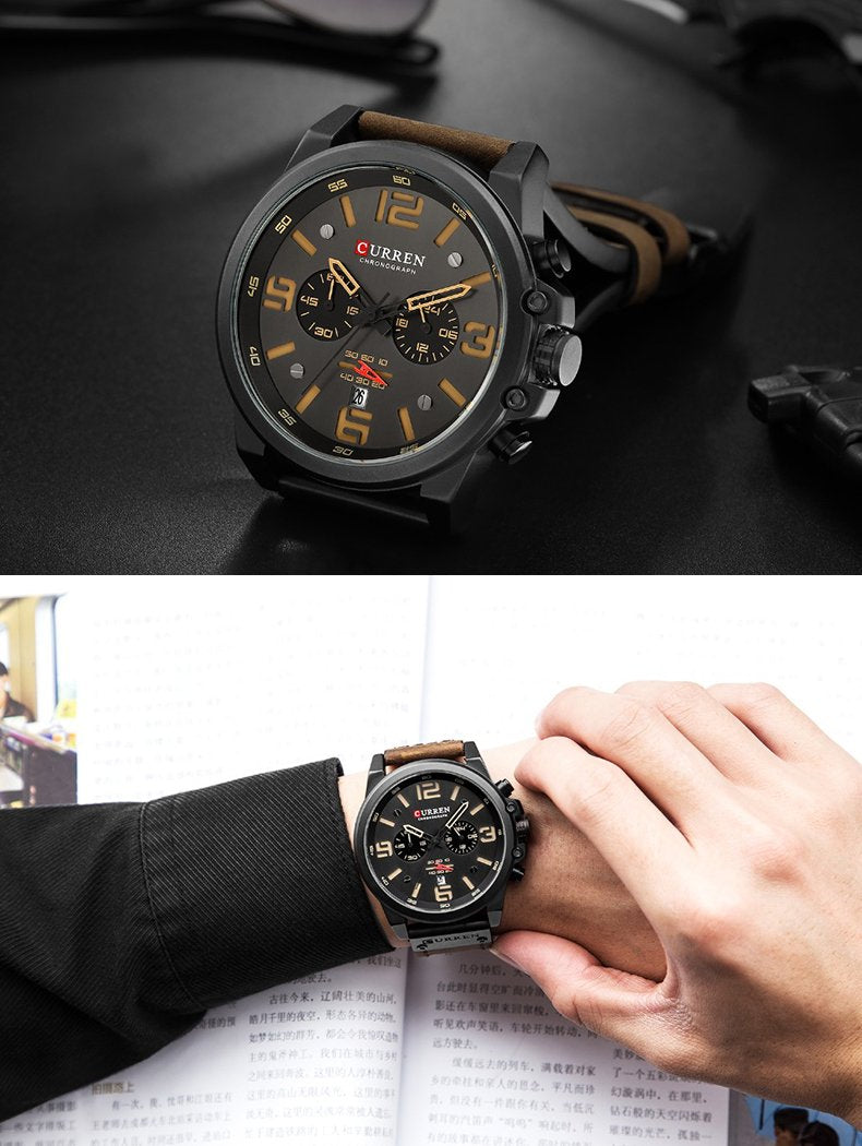 Relogio Men's Watch Top Brand Men's Sports Watch Leather Quartz Watch Erkek Saat Curren 8314