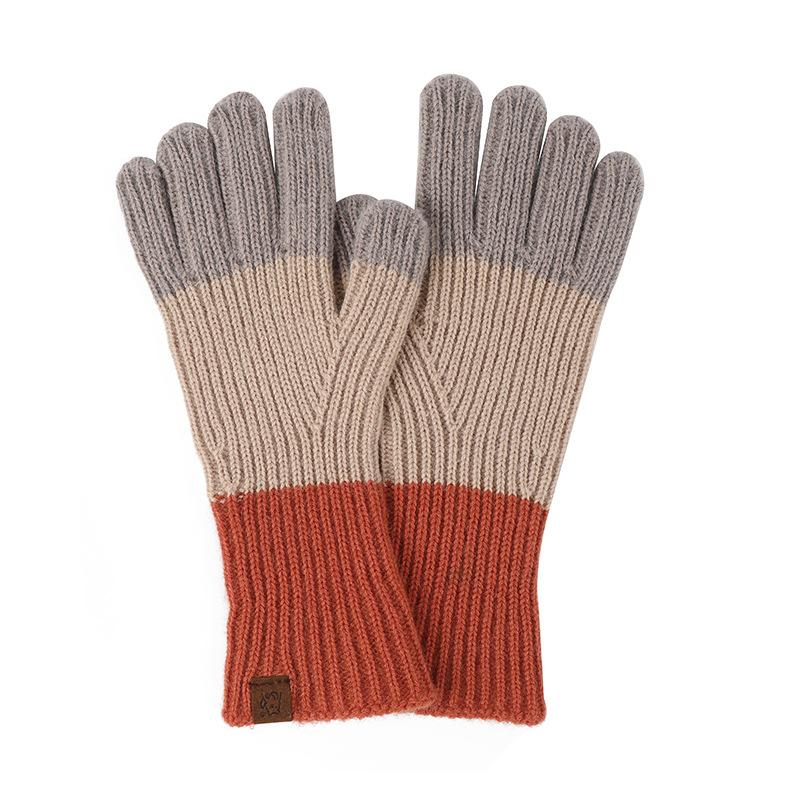 Winter Cold Weather Warm Wool Blend Jacquard Knit Gloves For Girls