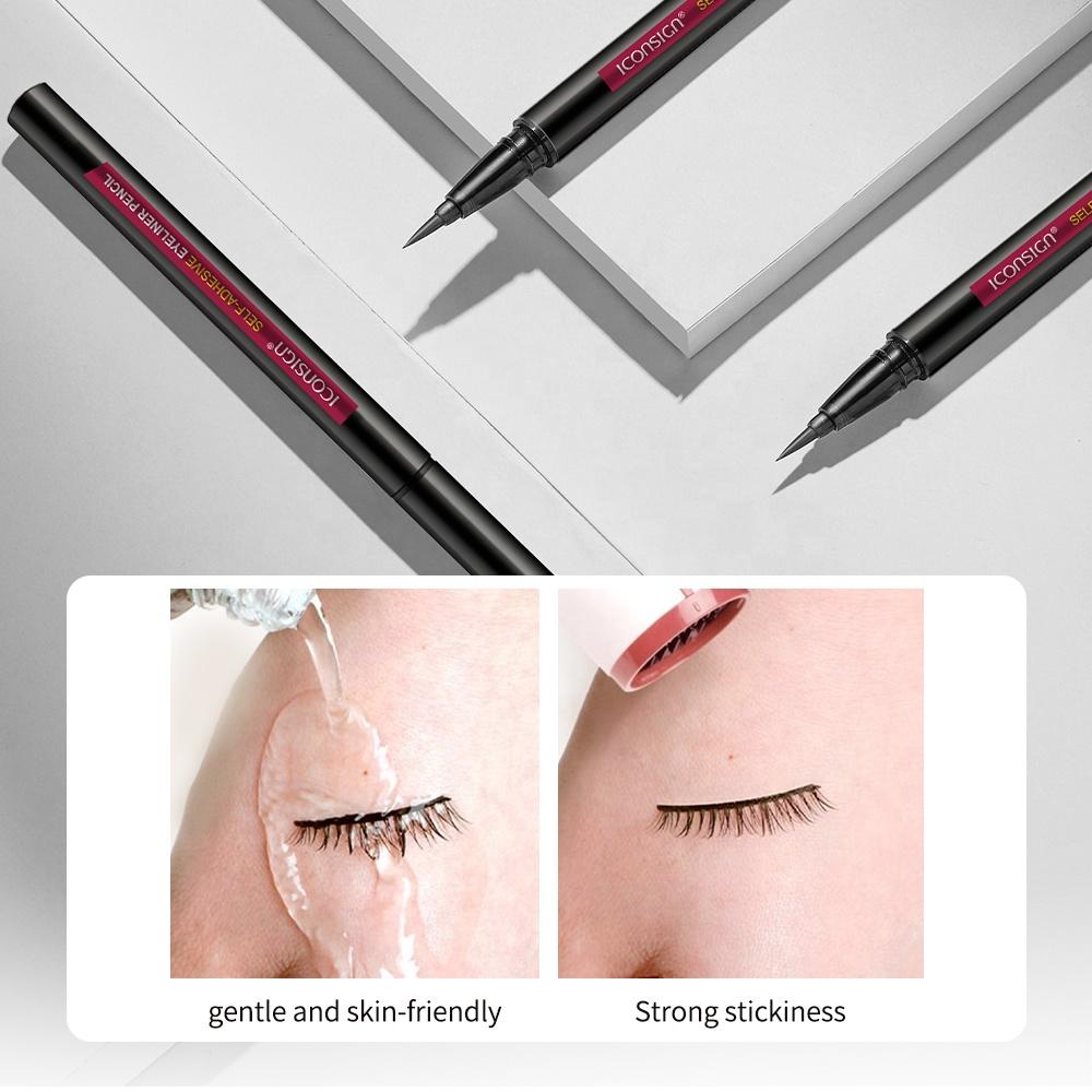 2 In 1 Eyelash Eyeliner Glue Pen Wholesale Private Label Black Eyelash Glue Pen Quick Drying Liquid Eyeliner Pen Waterproof Eyeliner Pen