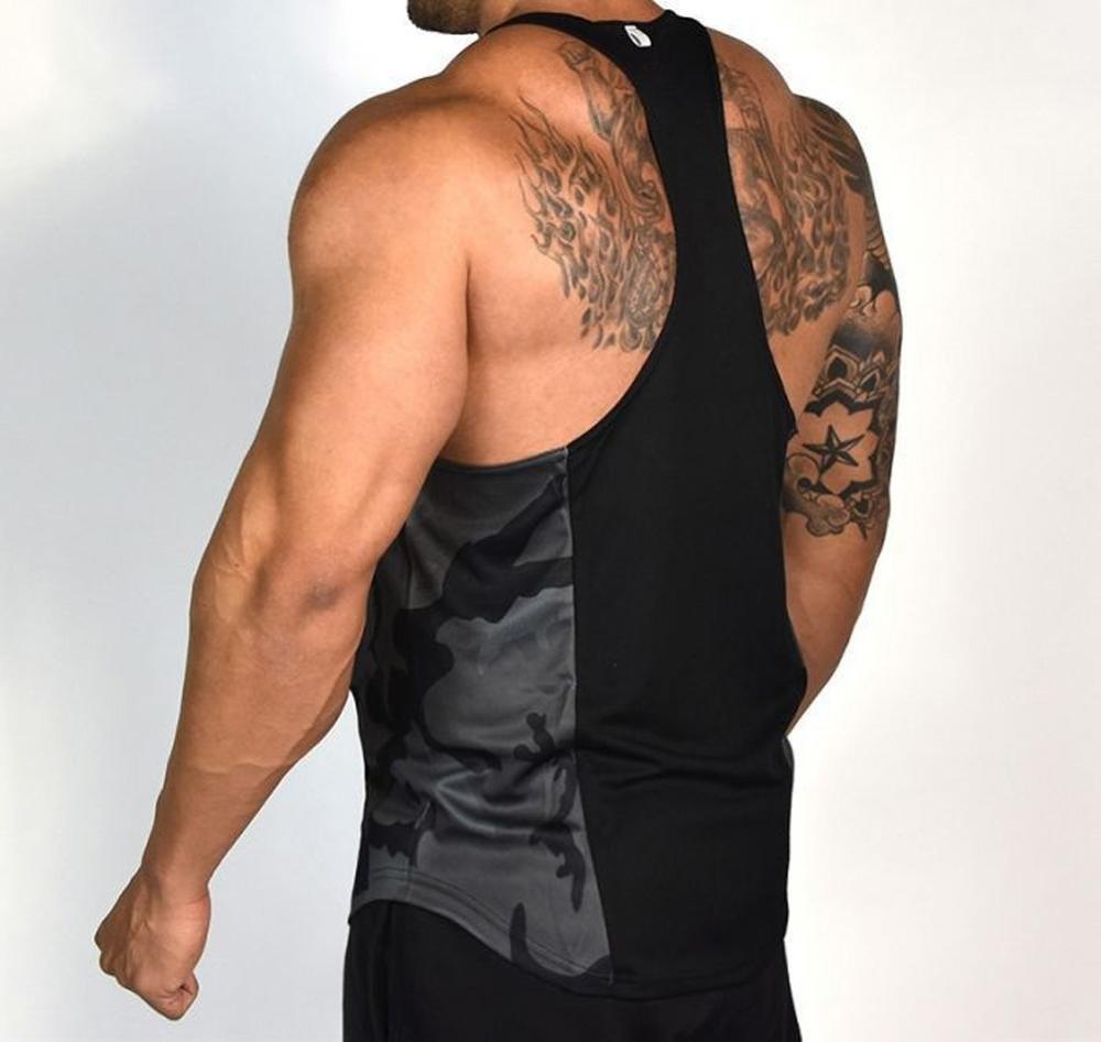 2019 Summer Men's Camouflage Sports Gym Vest Men's Muscle Sports Running Training Single Line Sleeveless Shirt Quick-drying Vest Sweatshirt