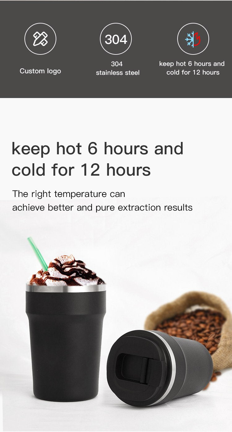 380 Ml/500 Ml Insulated Vacuum 304 Stainless Steel Tea Cup Coffee Cup