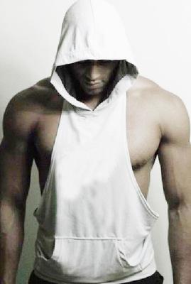Free Label Free Card Printing Custom Printed Muscle Men Cotton Vest Fitness Hooded Vest Training Vest