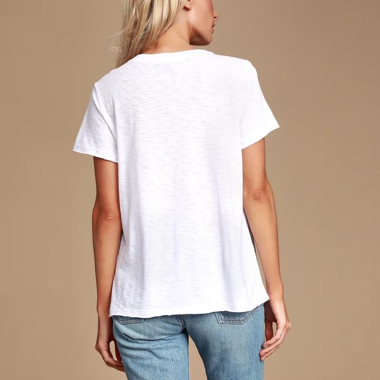 Wholesale Women's Long Sleeve White Knitted Round Neck T-Shirt Oversized Shirt