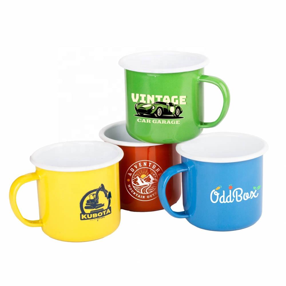 Food Grade Color Enamel Cup Metal Enamel Coffee Cup Outdoor Camping Hiking Backpack