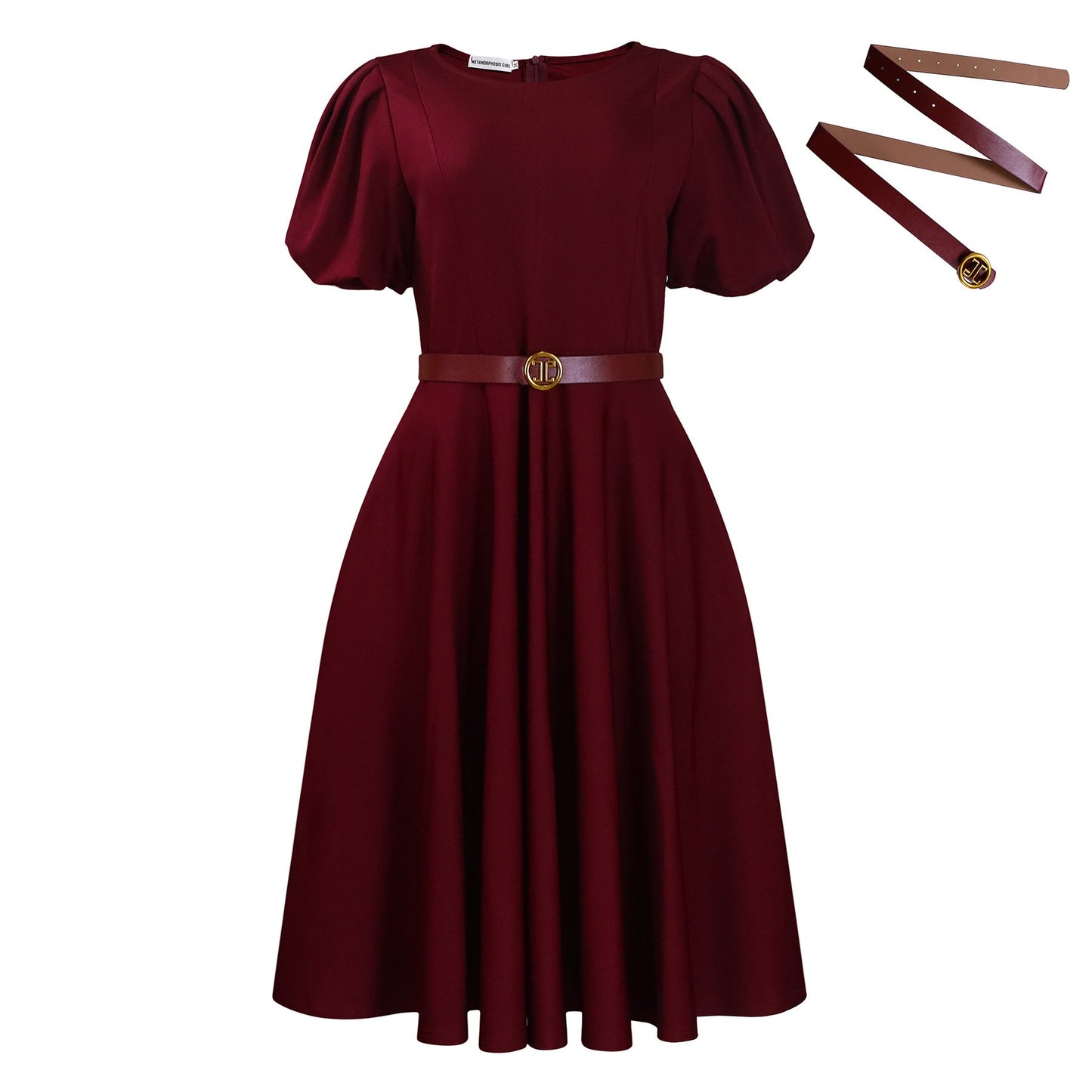 Latest Design Professional Clothing Women Casual Elegant O Collar Powder Puff Sleeves First Line Women Office Clothing Church Women's Clothing