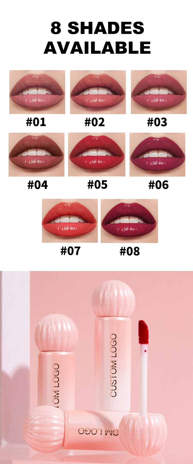 Cosmetics Manufacture High Quality Unique Mirror Vegetarian Lip Gloss Customized Logo Nude Color Lip Gloss Lip Gloss Liquid Lip Balm