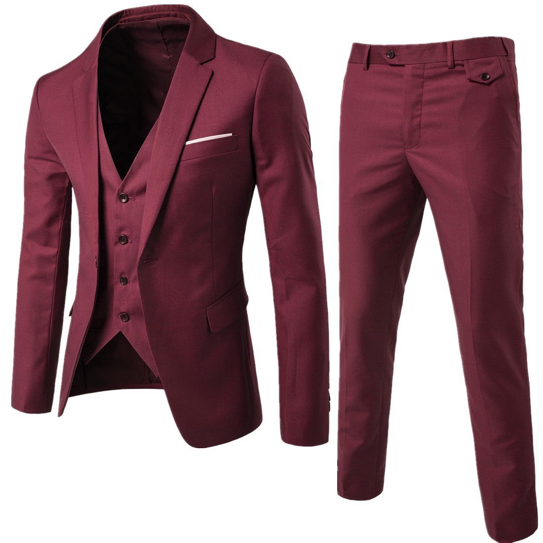New Trendy Men's Three-Piece Jacket Vest Trousers Slim-Fit Suit Groom Best Man Wedding Dress Casual Suit Men's Suit Jacket Slim-Fit