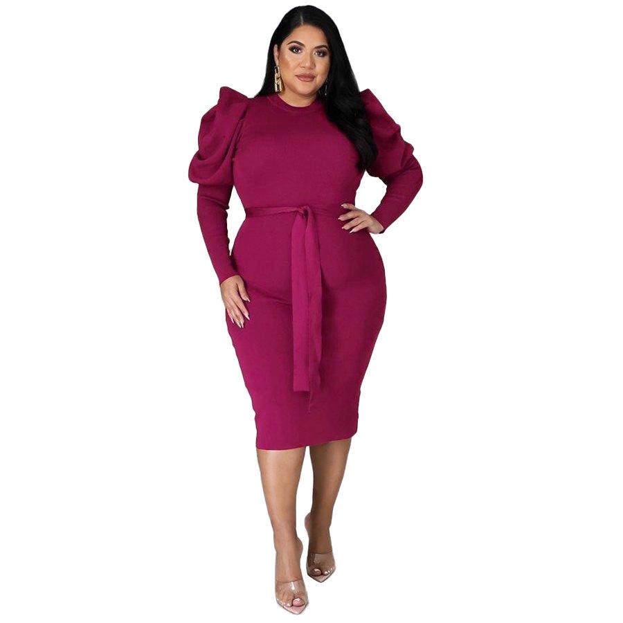 2021 Women's Long Sleeve Casual Tights Plus Size Dress Women's Clothing Plus Size Women's Dress