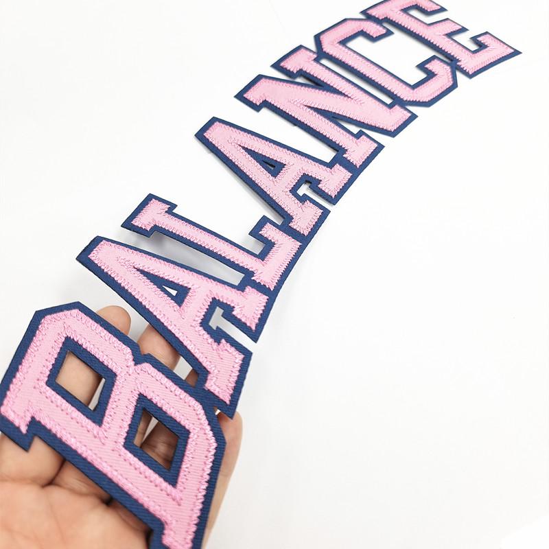 Custom Twill Fabric Embroidery Letter Name Logo Iron Patch