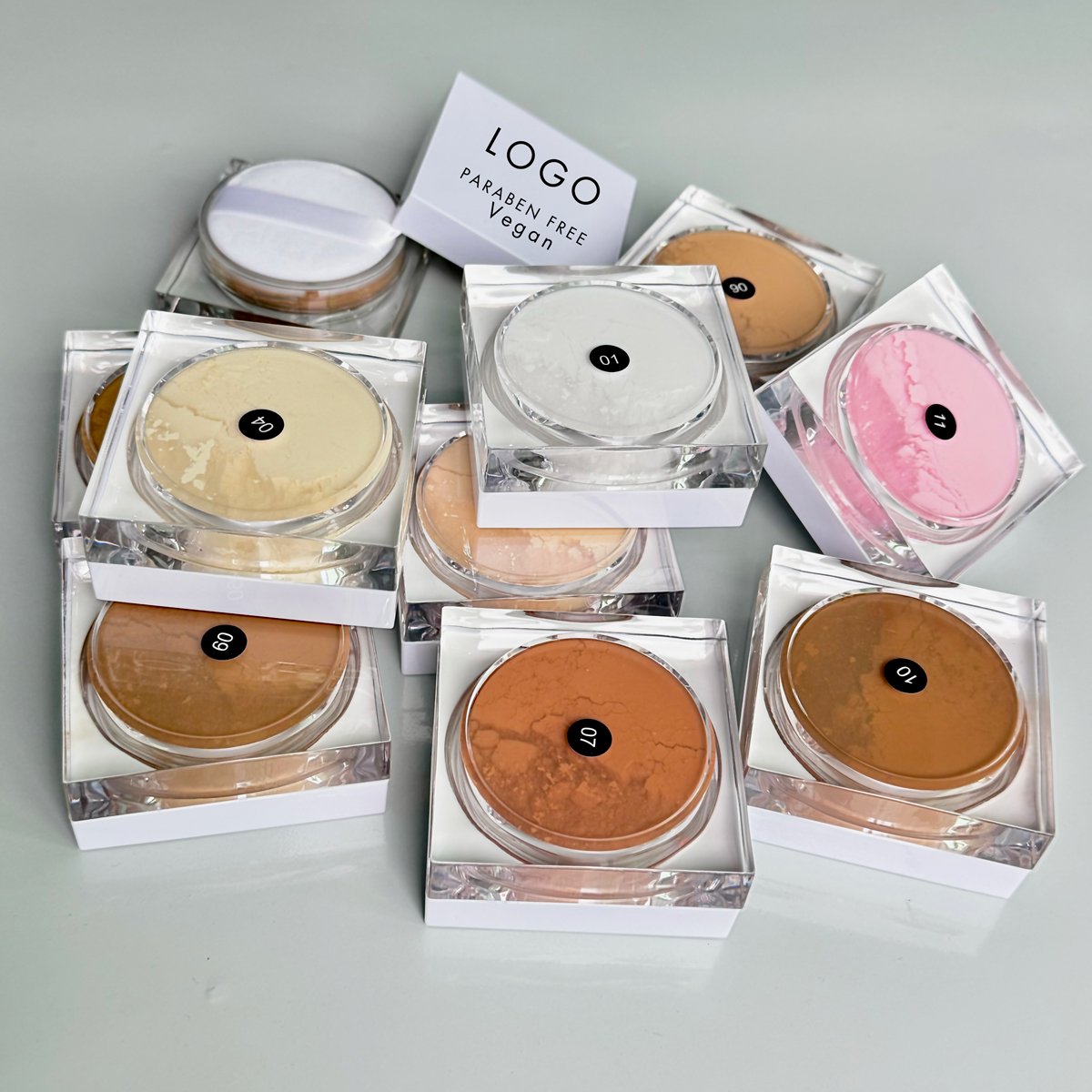 Talc Free High Quality Low Price Waterproof Oil Control Private Label Vegetarian Flour Cosmetic Setting Powder