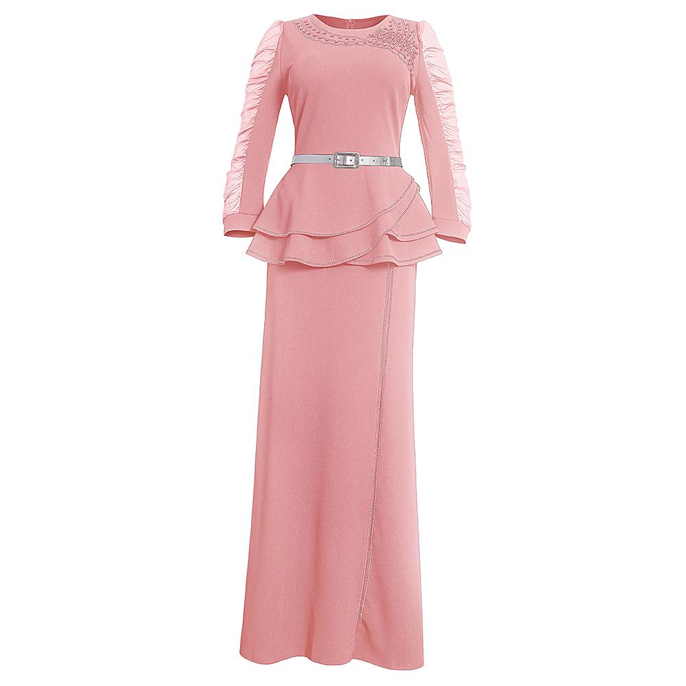 Women's African Clothing Summer Casual Wear With Belt 2-piece Set H & D Plus Size Full Standing Satin