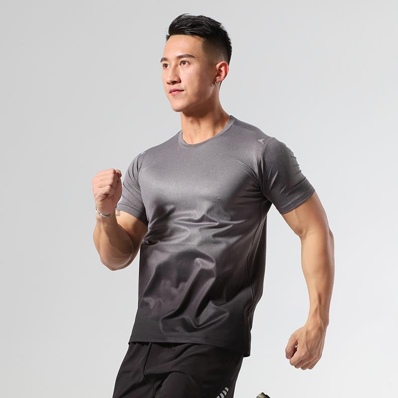 Quick Drying Four-way Stretch T-shirt Sports Top Sports Gradient Regular Suitable For Jogger Man Technical Shirt