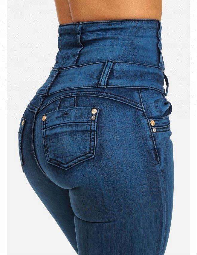 Royal Wolf Jeans Manufacturer Blue Vintage High Waist Hip Tight Colombian Jeans Colombian Levanta Coke