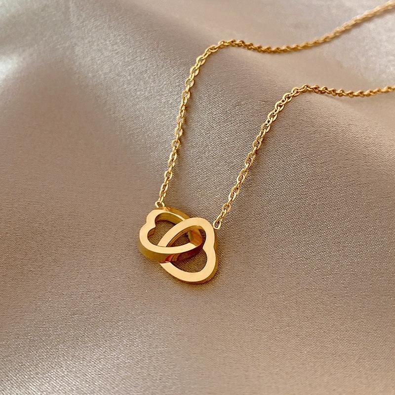 Cadena Para Mujer 18k Gold Plated Butterfly Heart Shaped Clover Custom Women's Necklace Stainless Steel Jewelry Necklace