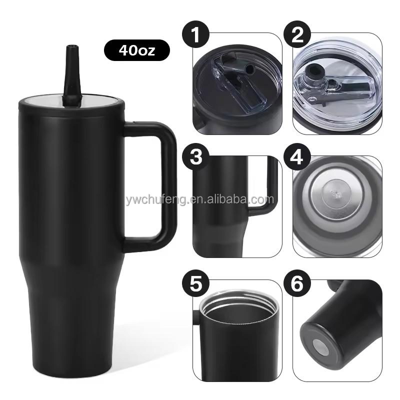 Chufeng 2024 New 40 Oz Anti-leakage Roller Bottle Insulated Vacuum 40 Oz Travel Mug With Handle