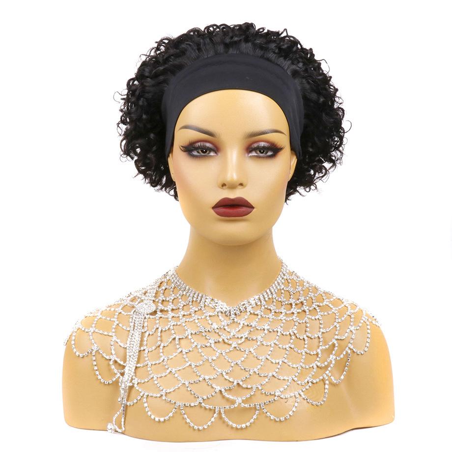 6 Inch Elf Short Hair Front Wig With Transparent Lace Ice Silk Reed Horse Hair Suit Elf Hair With Lace Front Wig