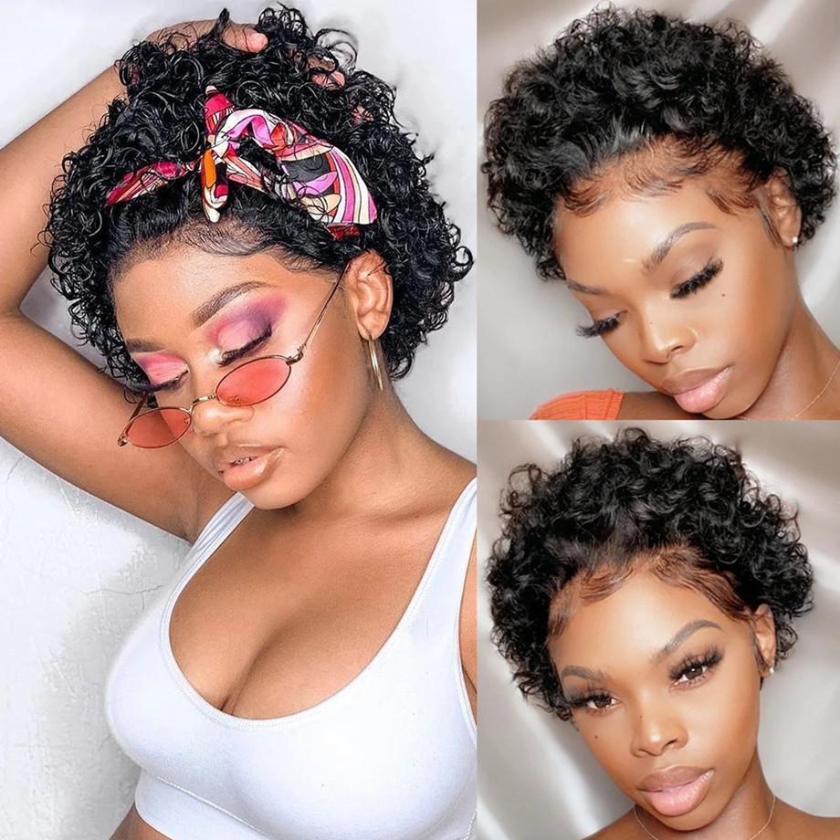 Popular European And American African Short Curly Hair Wig Wool Roll Various Colors African Women Short Elf Curly Hair Wig