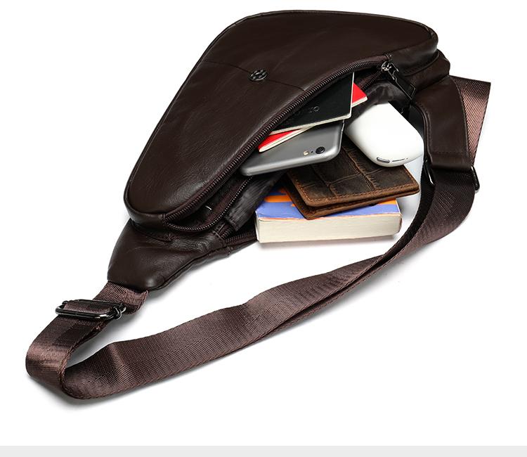 MARRANT Shoulder Bag Men's Outdoor Travel Camping Backpack Genuine Leather Men's Crossbody Sling Bag Genuine Leather Men's Chest Bag