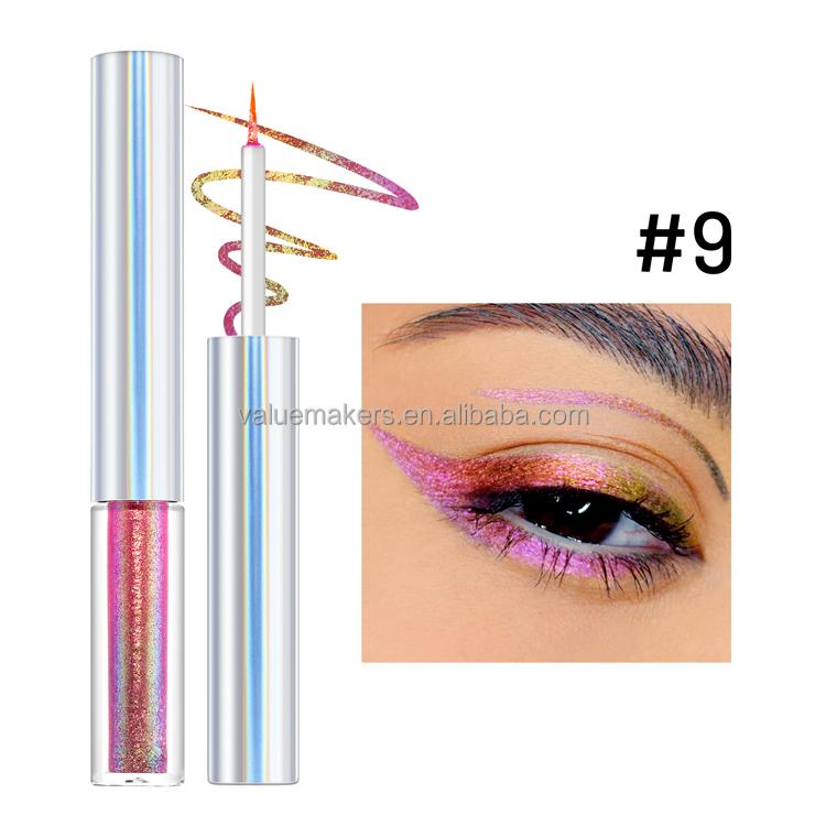 Private label new arrival metallic eyeliner water activated eyeliner shimmer chameleon liquid eyeliner