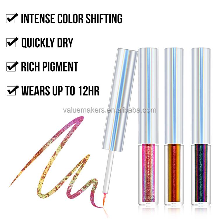 Private label new arrival metallic eyeliner water activated eyeliner shimmer chameleon liquid eyeliner