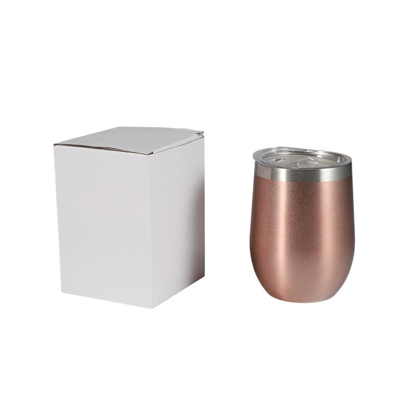 OEM/ODM 12oz Egg Shape Double Wall Stainless Steel Vacuum Cup Hot Travel Coffee Wine Cup Insulated Wine Cup