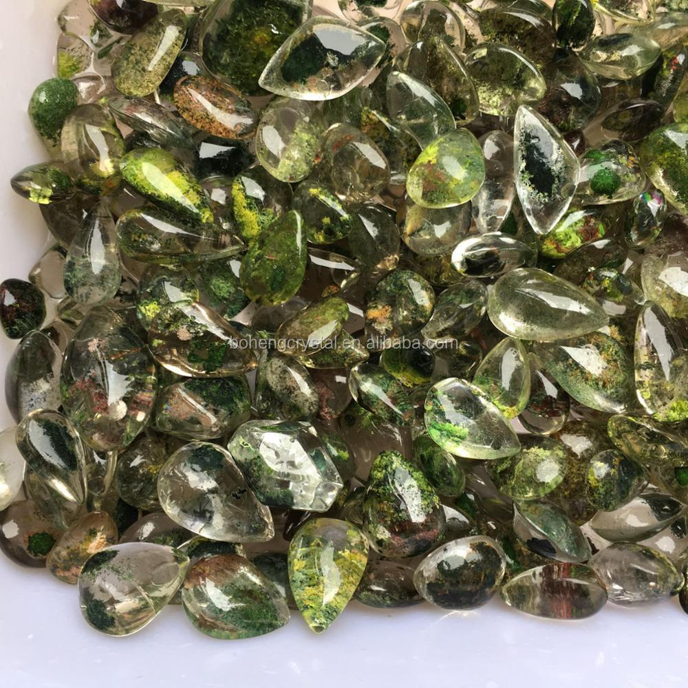 Wholesale Rare Natural Beautiful Green Ghost Phantom Quartz Water Drop Crystal Pendant
