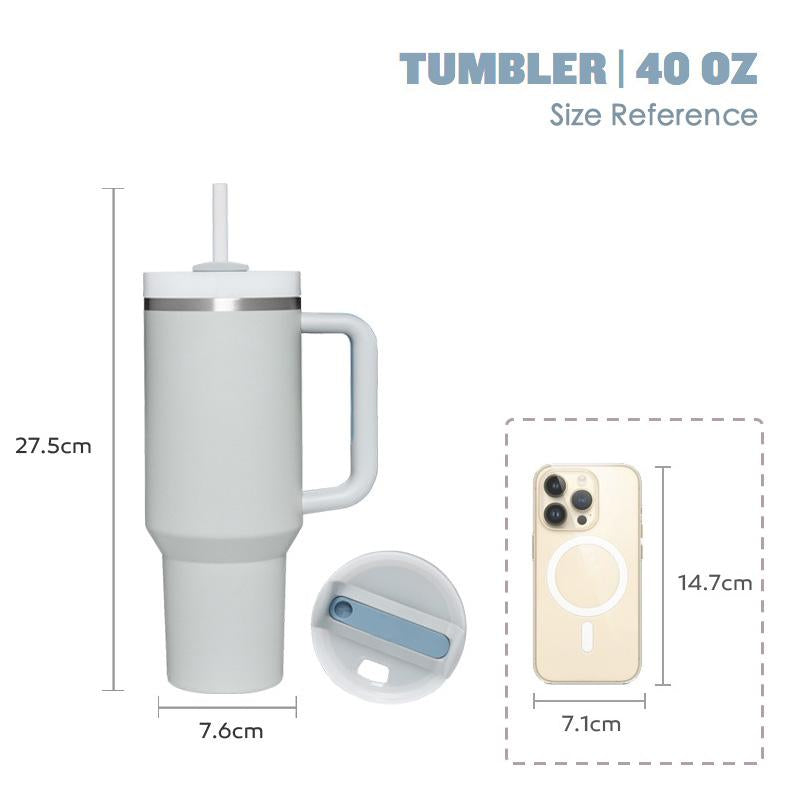 Custom Logo 40 Oz Adventurer Stainless Steel Tumbler Outdoor Double Wall Travel Coffee Cup With Handle And Straw Vacuum Car Cup