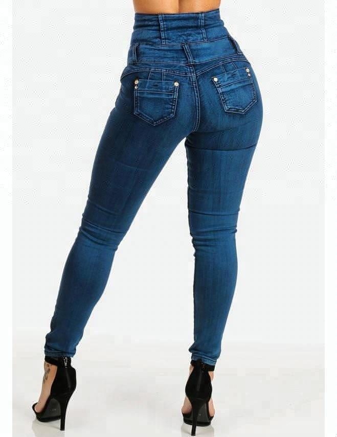 Royal Wolf Jeans Manufacturer Blue Vintage High Waist Hip Tight Colombian Jeans Colombian Levanta Coke