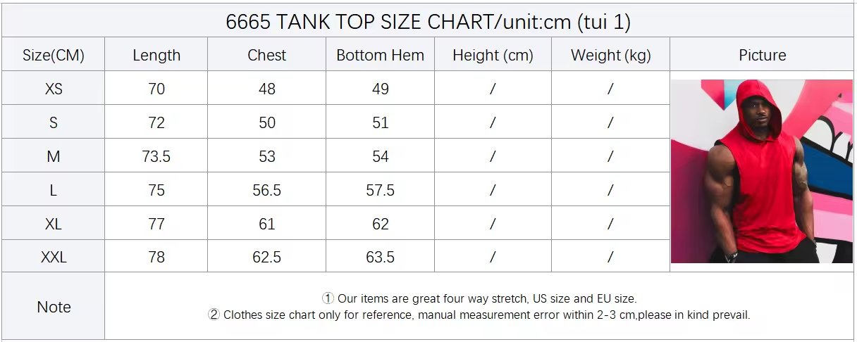 95% Cotton 5% Spandex Hoodie Vest Gym Clothing Training Muscle Vest Fitness Men Hoodie Vest