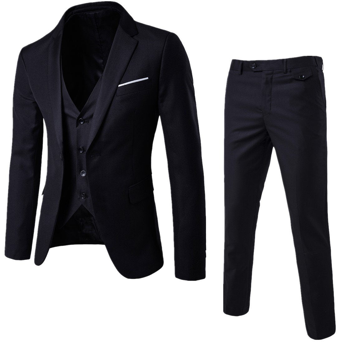 New Trendy Men's Three-Piece Jacket Vest Trousers Slim-Fit Suit Groom Best Man Wedding Dress Casual Suit Men's Suit Jacket Slim-Fit