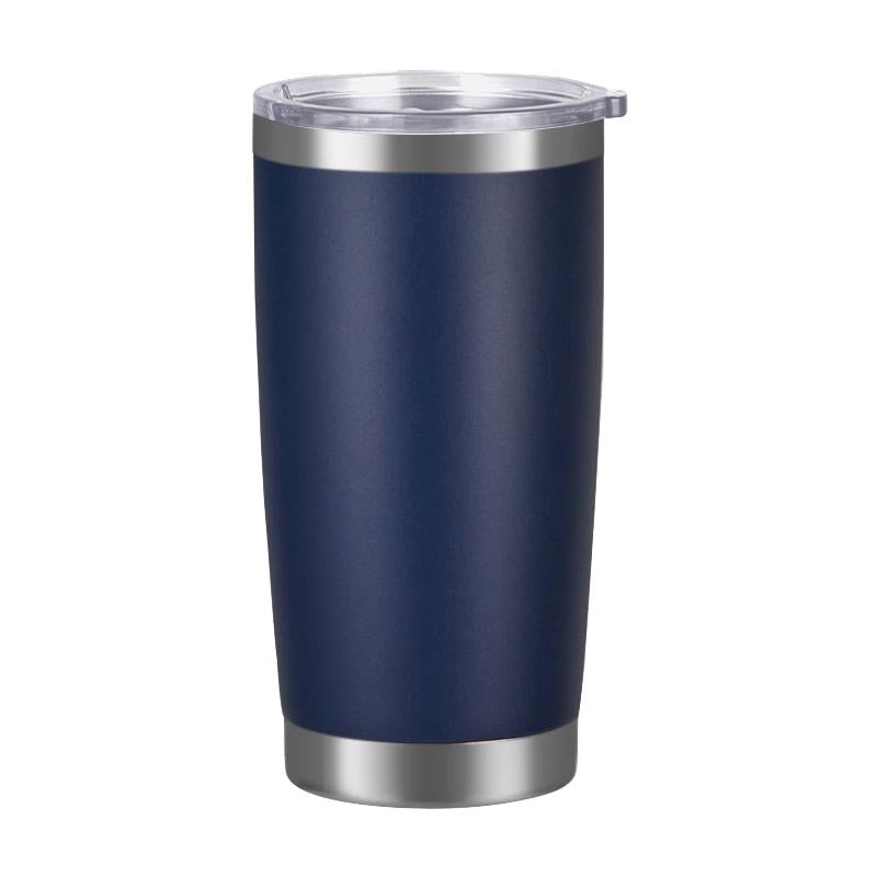 Custom Logo Double Wall 18/8 Stainless Steel 20 Oz Tumbler Travel Mug 20 Oz Powder Coated Coffee Mug Tumbler With Lid And Straw