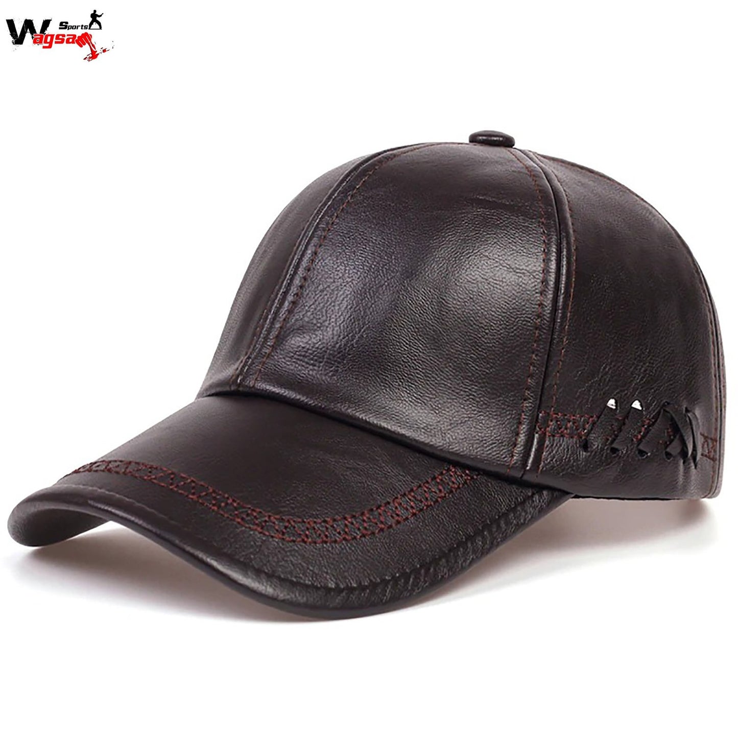 Fashion Solid Winter Leather Baseball Men's Autumn Color Warm Black Hat