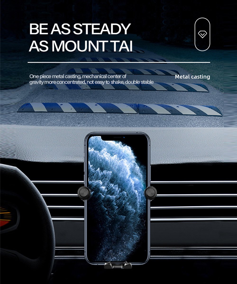 Customized Logo High Quality Black Mobile Phone And Car Mobile Phone Bracket Aluminum Alloy Accessories