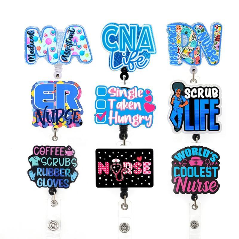 ABO Custom Wholesale Nurse RN Badge Scroll Scrub Life CNA Badge Scroll Nurse Accessories Badge Rack
