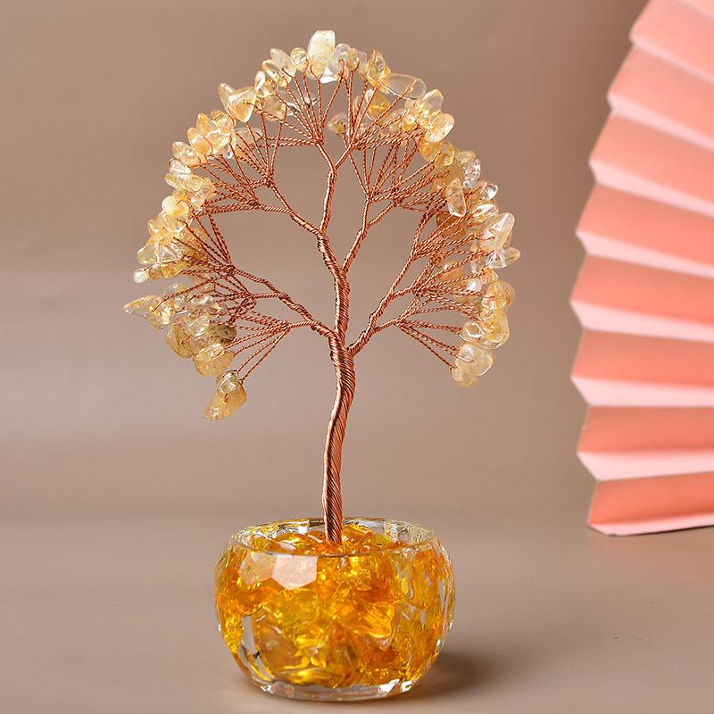 Factory direct sales natural crystal money tree handmade crystal purple home decoration ornaments